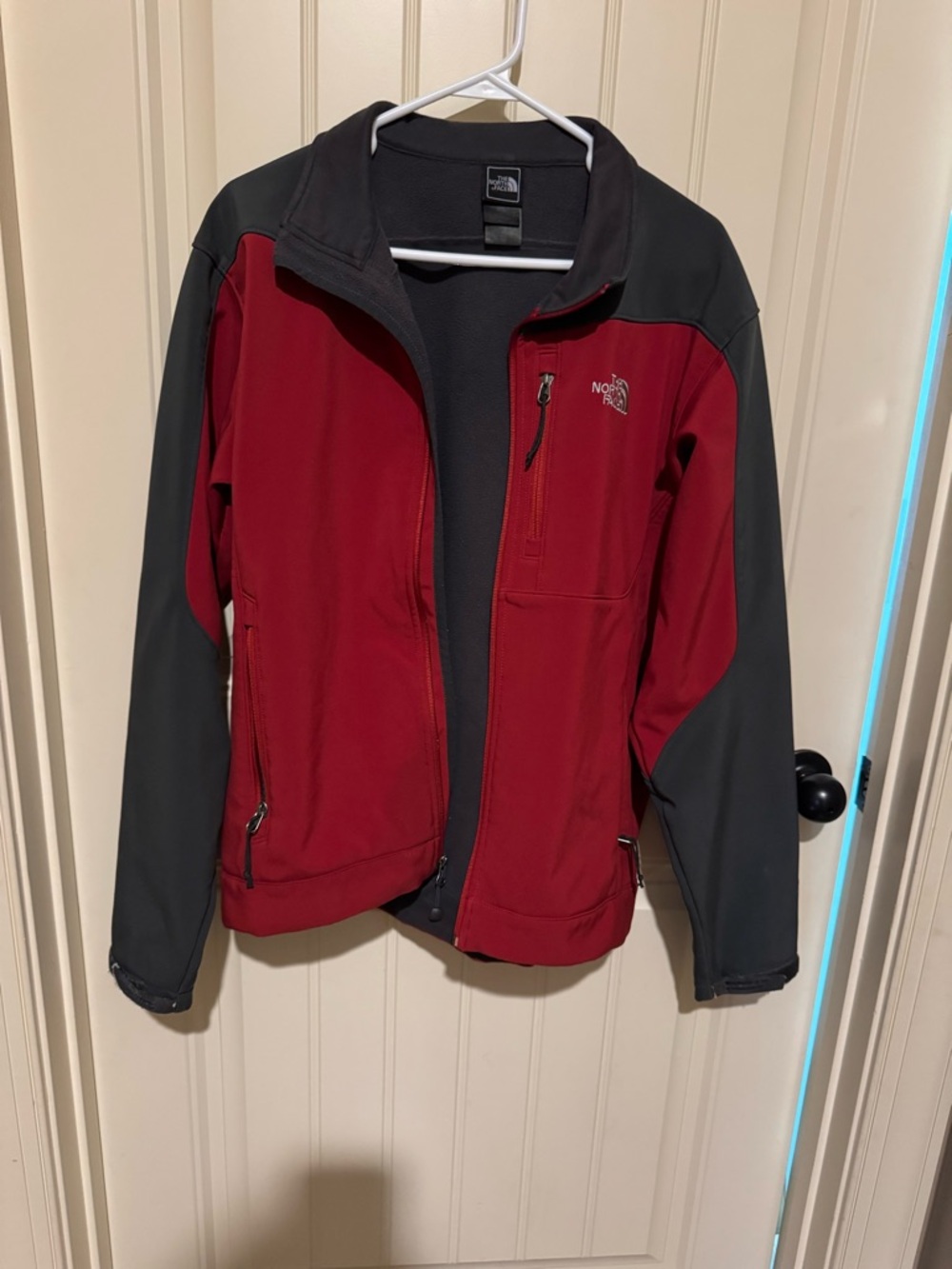 The North Face Red and Charcoal Soft Shell Jacket